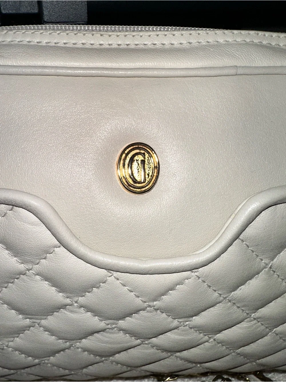Vintage Ganson Quilted Crossbody Bag with Gold Chain and Tassel